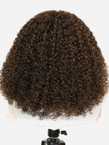 Ready To Go Wigs - Brown Hair Wigs Curly Human Hair Pre-Cut Invisible Lace Wig - Image 7
