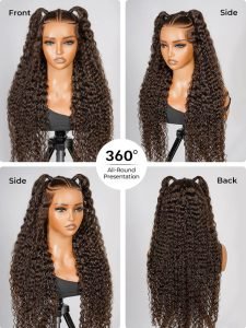 Glueless #4 Color Deep Wave Stylist Pre-Braided 13x6 Front Wig - Image 8