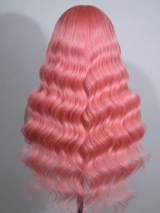 Pink Color Wig Light Pink Body Wave Transparent Lace Wigs With Natural Hairline - Image 6