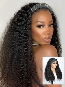 Curly Headband Wigs For Black Women Human Hair Wigs - Image 5