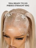 Pre Styled P18/613 Blonde Color Straight 13x4 Frontal Wig Ready To Go - Image 6