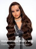 M Hairline Side Part #4 Dark Brown Body Wave Lace Front Wigs 250% Density - Image 6