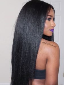 Yaki Straight Tape In Hair Extensions Kinky Straight Human Hair Extensions - Image 8