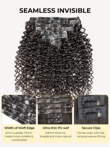 Alipearl Seamless Curly Wave Clip In Human Hair Extensions - Image 7
