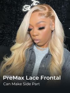 Ready To Go Ombre Wig Blonde Color With Brown Roots And Stripe Pre-Plucked Lace Frontal Wigs - Image 3