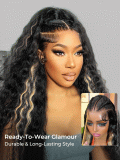 Stylist Braided Highlight Crimped Wavy Ready To Go 13x6 Lace Front Wig - Image 7