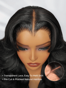 M Hairline Body Wave Layered Cut 6x8 Glueless Drawstring Lace Wig Ready To Wear - Image 10