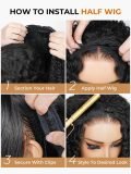 Affordable 250 Density Body Wave Glueless Half Wig Human Hair - Image 6