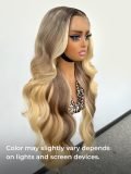 M Hairline Ash Blonde Ombre Body Wave 13x4 Lace Front Wig 250 Density - Image 4