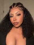 16Inch Braided Wigs Braided Deep Wave Short Bob Human Hair Lace Frontal Wigs - Image 4