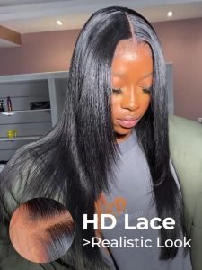 HD Transparent Straight Layered Human Hair 5*5 HD Lace Closure Wigs - Image 5