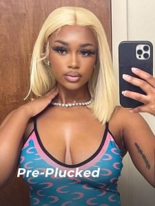 613 Color Blonde Hair Short Bob Wigs Human Hair Wigs Short Lace Wigs - Image 6