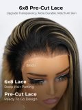 Light Yaki Straight Glueless Lace Wig With Hidden Blonde Highlights - Image 4
