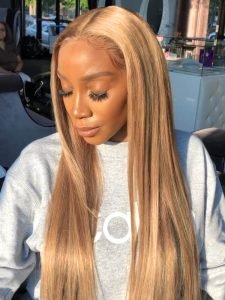 Honey Blonde Lace Front Wig #27 Color Ombre Human Hair Wigs - Image 6