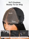 Glueless Water Wave Ready To Go 5*7 Lace Front Wig 150 Density - Image 4