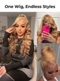 #27 Honey Blonde Body Wave 13x4 Lace Front Wig Primium Human Hair - Image 7