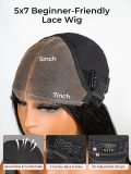 Straight Layered Cut Glueless Reddish Brown 5*7 Lace Wig Ready To Go - Image 8