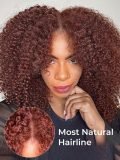Alipearl Ready To Wear Reddish Brown Curly Glueless Human Hair Wig Pre Plucked With Baby Hair - Image 6