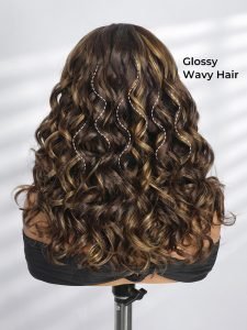 Double Drawn Dual Curl Blonde Highlight 5x7 Lace Front Wig 250 Density - Image 7