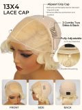 Blonde Curly Pixie Cut 13x4 Lace Front Glueless Wig With Drawstring - Image 2
