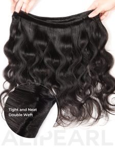 Body Wave 3 Bundles With 5*5 Lace Closure Super Thin Transparent Alipearl LY Lace - Image 7