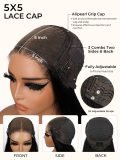 Short Straight Bob Wig With Bangs 5*5 Closure Wig - Image 7