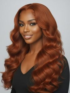 Glueless M Hairline Body Wave 13x6 Lace Front Wig In Copper & Chocolate Brown - Image 9