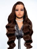 M Hairline Side Part #4 Dark Brown Body Wave Lace Front Wigs 250% Density - Image 7