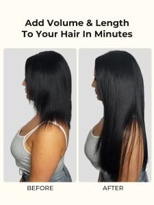Alipearl Seamless Clip In Human Hair Extensions Natural Black Color Human Hair Pieces - Image 7
