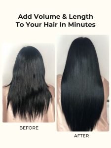 Natural Black #1B Tape-In Hair Extensions PU Human Hair For Full Head - Image 4