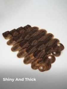 #P4/27 Brown Balayage Human Hair Bundles Body Wave And Straight - Image 8