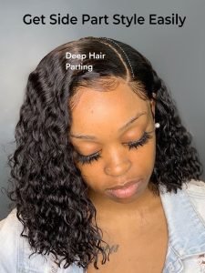 Short Deep Wave Bob Wig Lace Front Human Hair Wigs - Image 3