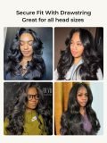 Affordable 250 Density Body Wave Glueless Half Wig Human Hair - Image 7