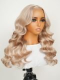 Champagne Blonde Hair Body Wave Glueless Closure Wig Pre-Cut Lace - Image 9