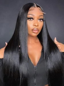 12A Raw Hair Salon Quality HD Lace Closure Wig Human Hair Straight Top Grade Salon Hair Wig 250 Density - Image 8