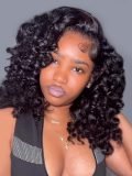 Fluffy Wand Curl Drawstring Half Wig 250 Density Glueless Easy Wear - Image 8
