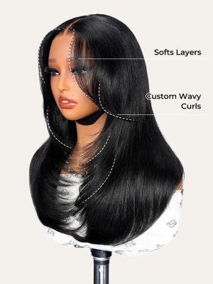 Curtain Bang Body Wave 5x7 HD Glueless Lace Closure Wig 250% Ready To Wear With Layers