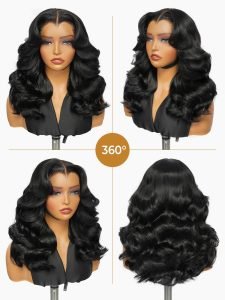 M Hairline Body Wave Layered Cut 6x8 Glueless Drawstring Lace Wig Ready To Wear - Image 5