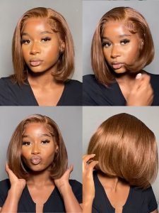 Short Brown Wigs Straight Hair #4 Brown Bob Glueless Wigs - Image 7
