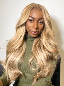 #P27/613 Brown to Blonde Ombre Wigs Body Wave 13x4 Lace Frontal Wig for Sale - Image 7