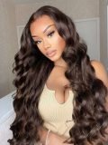 Super Double Drawn Dark Brown Body Wave HD Lace Wig Human Hair - Image 7