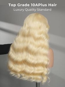 Double Drawn Top Grade Blonde Body Wave M Hairline Straight HD Lace Wig - Image 7