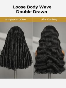Double Drawn Top Grade Straight And Body Wave HD Lace Wig Human Hair - Image 4