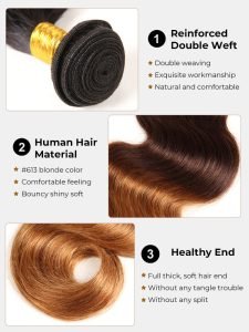 Brazilian Ombre Color 1B/4/30 Body Wave 3 Bundles Alipearl Hair - Image 5