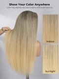 12A Raw Hair Champagne Blonde Highlights HD Lace Wig Ready To Go - Image 8