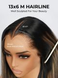 Straight Ombre Blonde Highlight M Hairline 13X6 Lace Front Wig - Image 6