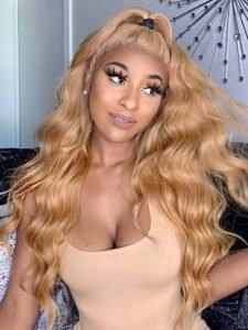 Honey Blonde Lace Front Wig #27 Color Ombre Human Hair Wigs - Image 8