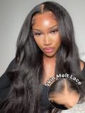 Handmade Kinky Straight Ready And Go Glueless 4*7 Human Hair Lace Wigs - Image 4