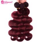 Body Wave Lace Closure With #99J Wine Red Pure Color Human Hair Weft - Image 5