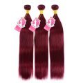 99J Burgundy Color One Bundle Pre-Colored Hair Straight Human Hair Weft - Image 7